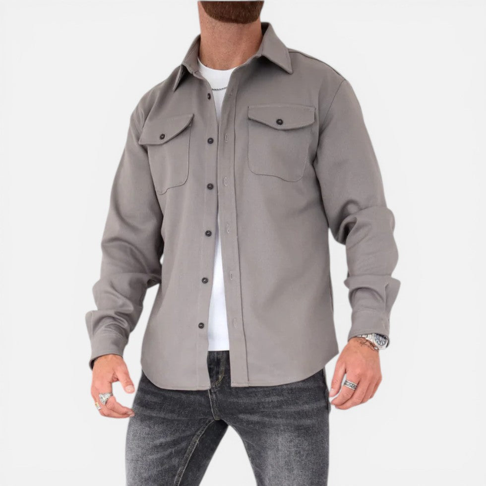 Mens Button Up Overshirt Jacket — Warm