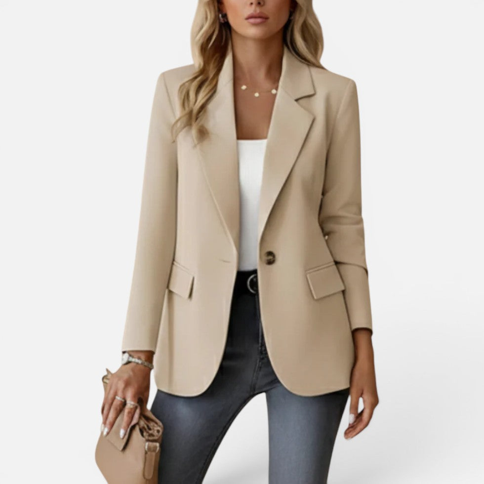 Tailored Single Button Long Sleeve Blazer — Comfortable