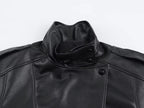 Tonia | Women's Faux Leather Jacket with High Neck