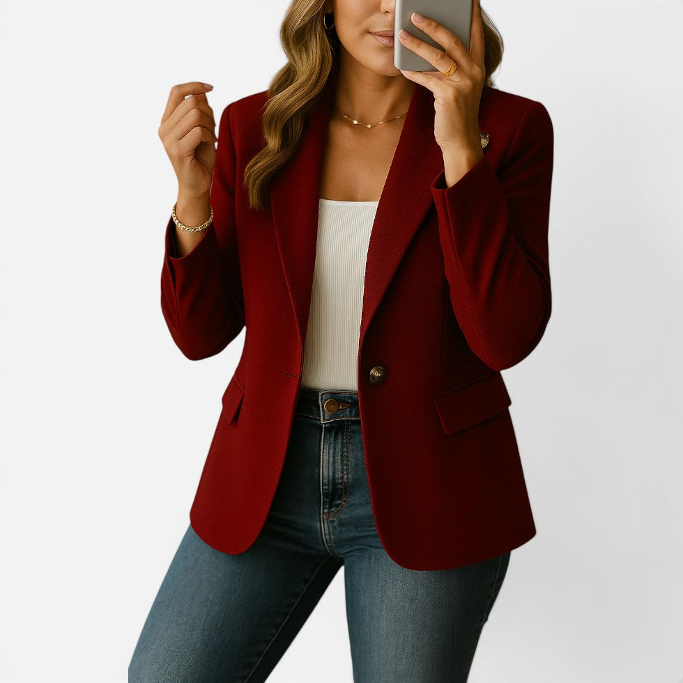 Single Button Tailored Blazer Jacket — Warm