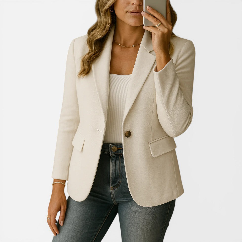 Single Button Tailored Blazer Jacket — Warm