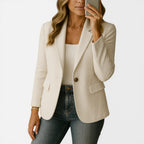 Single Button Tailored Blazer Jacket — Warm