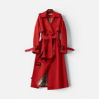 Womens Longline Trench Coat Belted Double Breasted — Warm