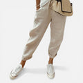 Drawstring Linen-Blend Trousers — view 1