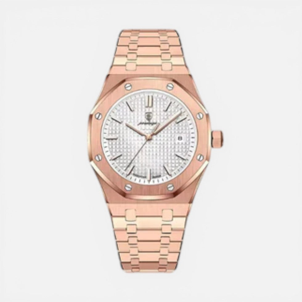 Mens Stainless Steel Analog Wrist Watch — Comfortable