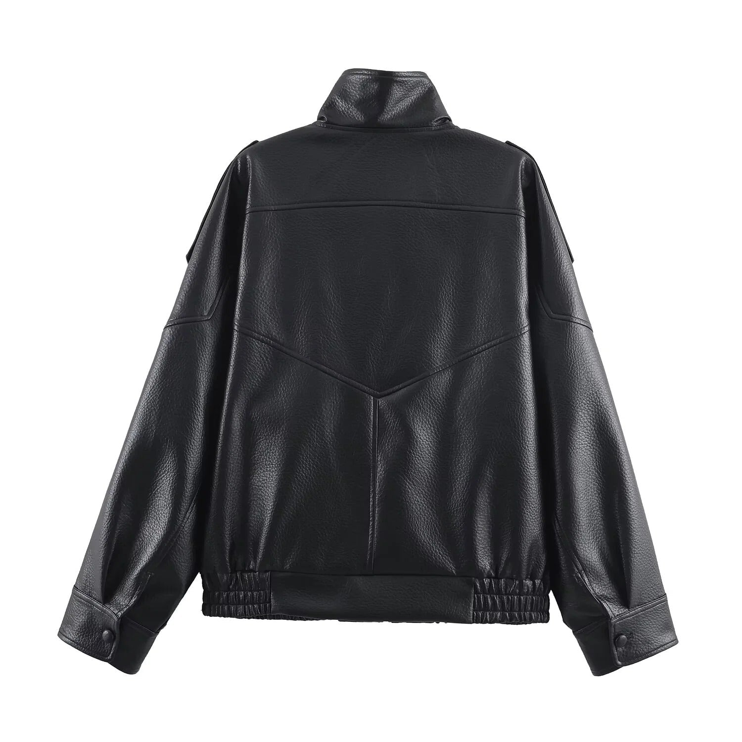 Tonia | Women's Faux Leather Jacket with High Neck