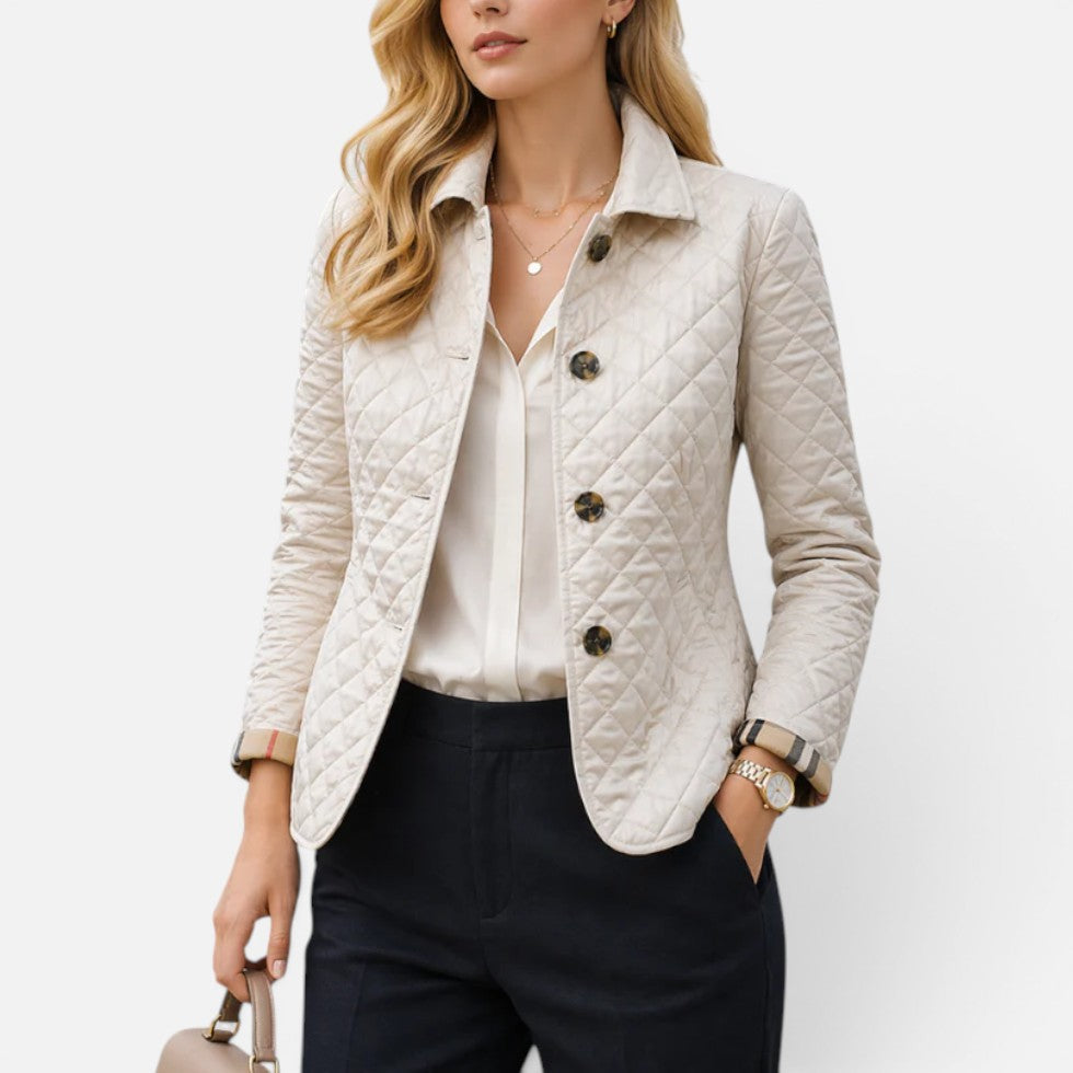 Quilted Button Front Jacket — Warm