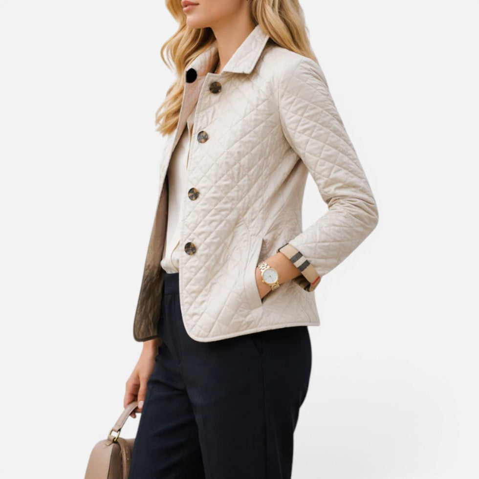 Quilted Button Front Jacket — Warm