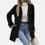 Womens Mid Length Trench Coat Button Front — Warm