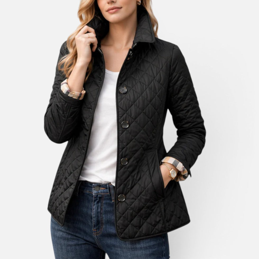Quilted Button Front Jacket — Warm
