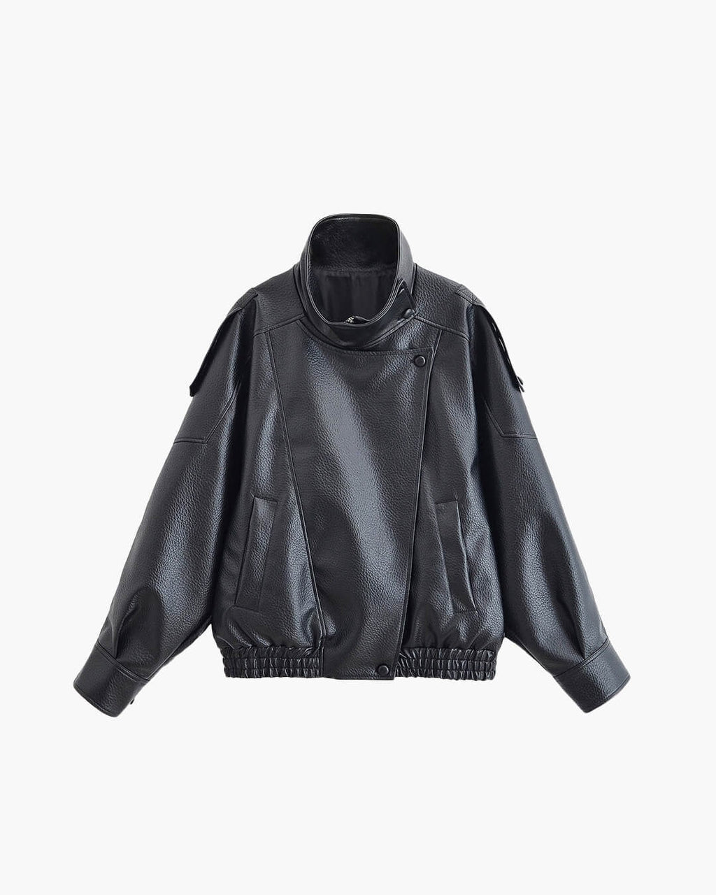 Tonia | Women's Faux Leather Jacket with High Neck