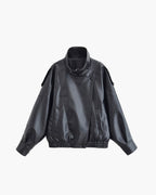 Tonia | Women's Faux Leather Jacket with High Neck