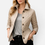 Quilted Button Front Jacket — Warm