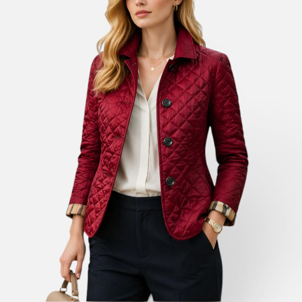 Quilted Button Front Jacket — Warm