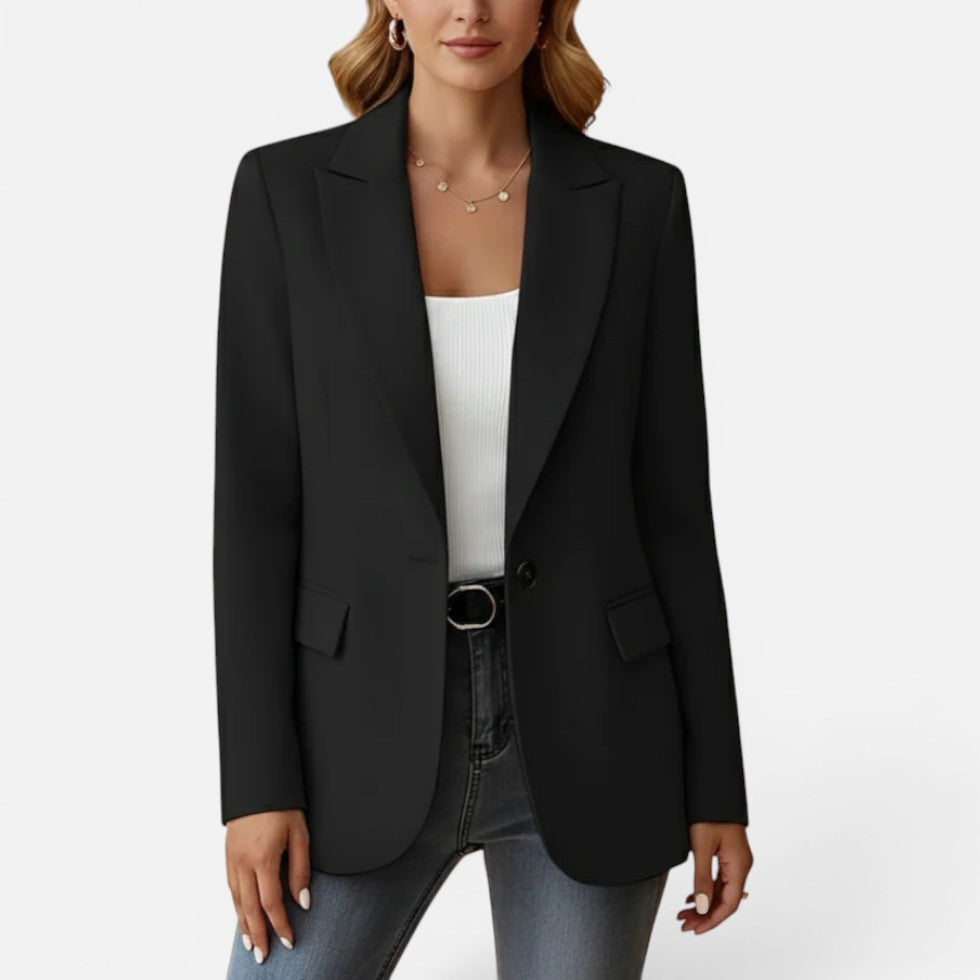 Tailored Single Button Long Sleeve Blazer — Comfortable