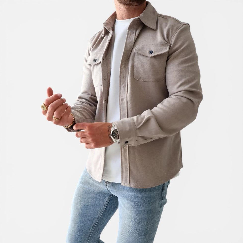 Mens Button Up Overshirt Jacket — Warm