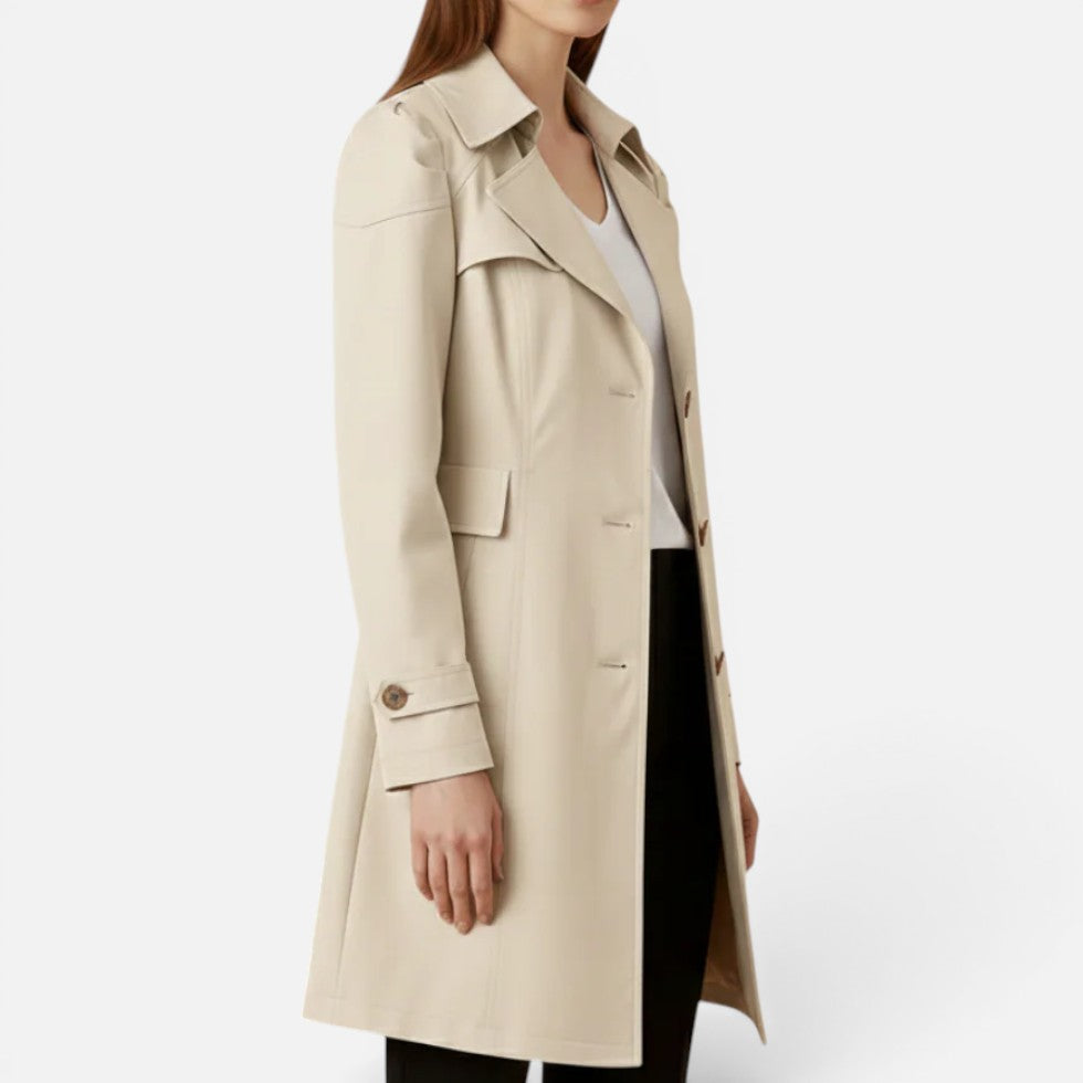 Double Breasted Longline Trench Coat — view 4
