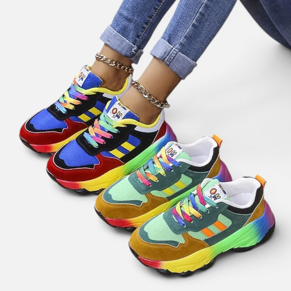 Orthopedic Chunky Sole Lace Up Trainers — Comfortable