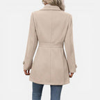 Womens Mid Length Trench Coat Button Front — Warm