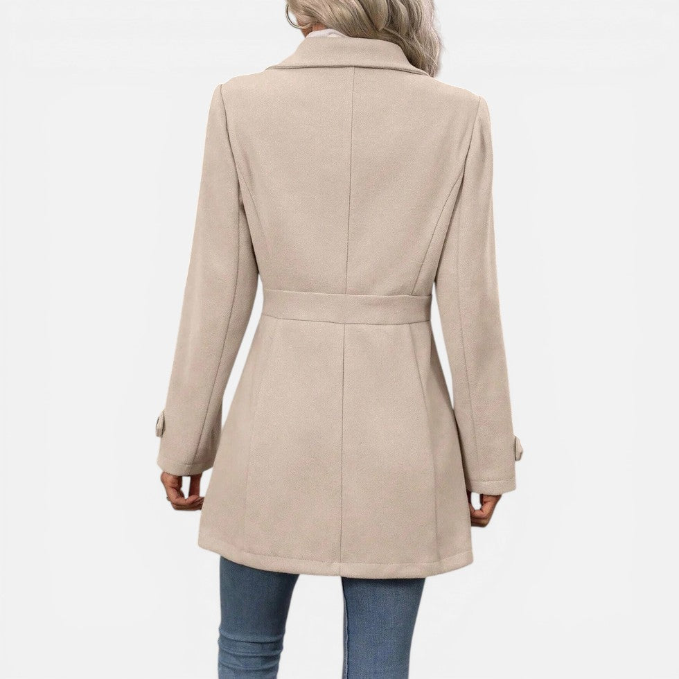 Womens Mid Length Trench Coat Button Front — Warm