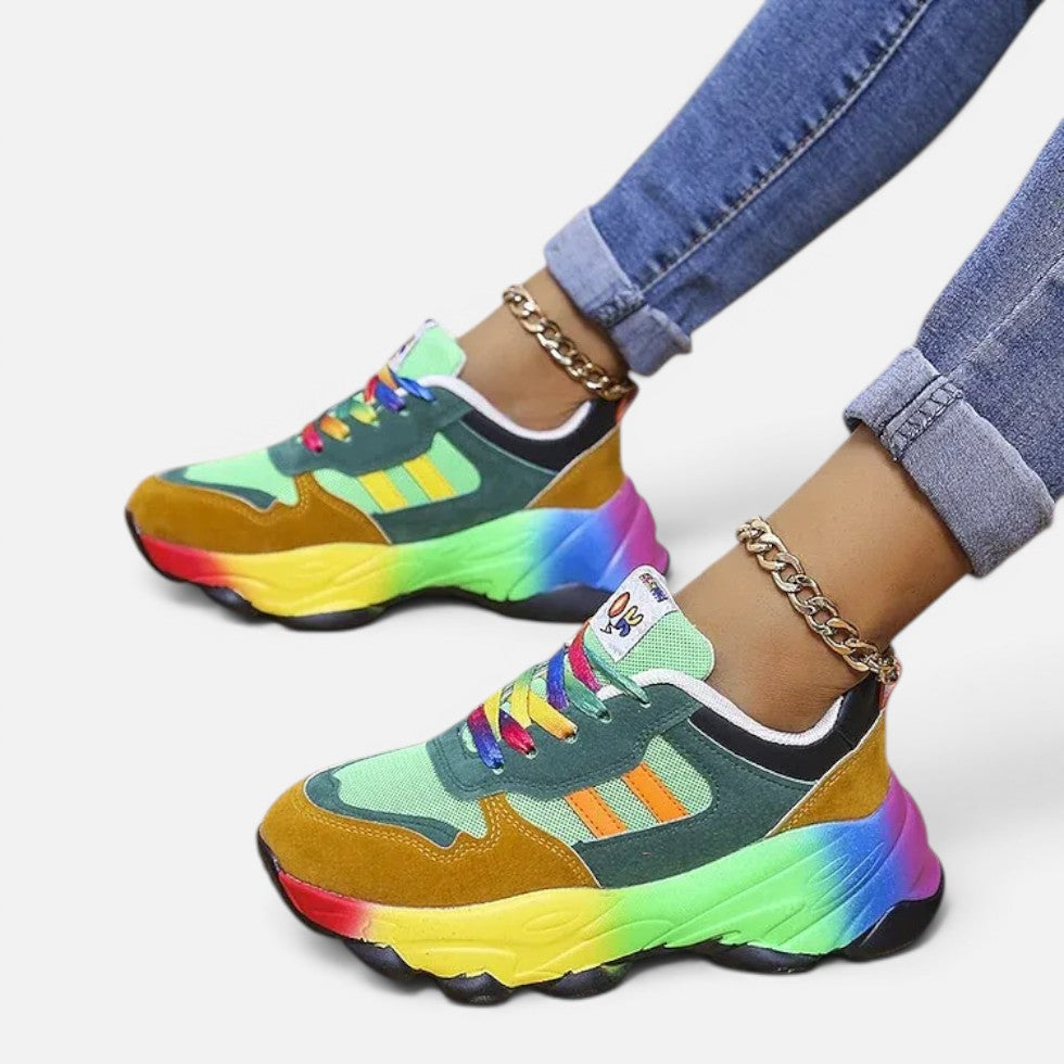 Orthopedic Chunky Sole Lace Up Trainers — Comfortable