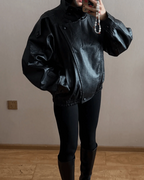Tonia | Women's Faux Leather Jacket with High Neck
