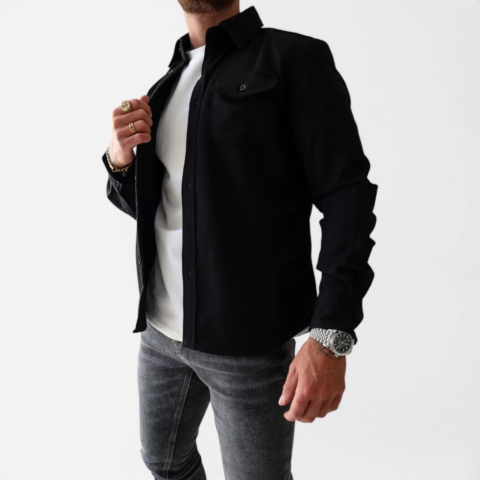 Mens Button Up Overshirt Jacket — Warm