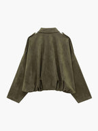 Sabina | Women's Faux Suede Collared Bomber Jacket