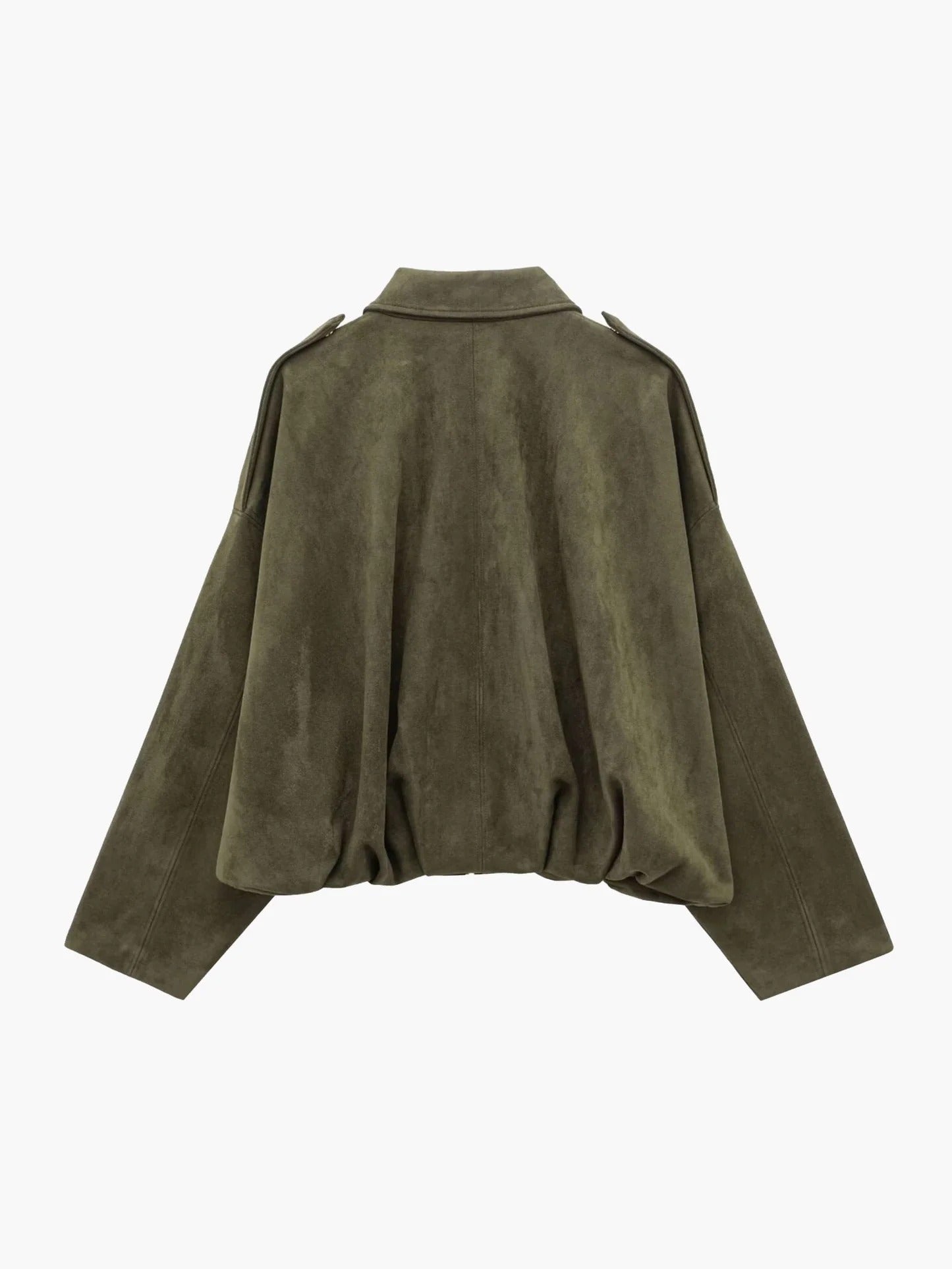 Sabina | Women's Faux Suede Collared Bomber Jacket