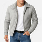 Faux Leather Jacket with Collar — view 3