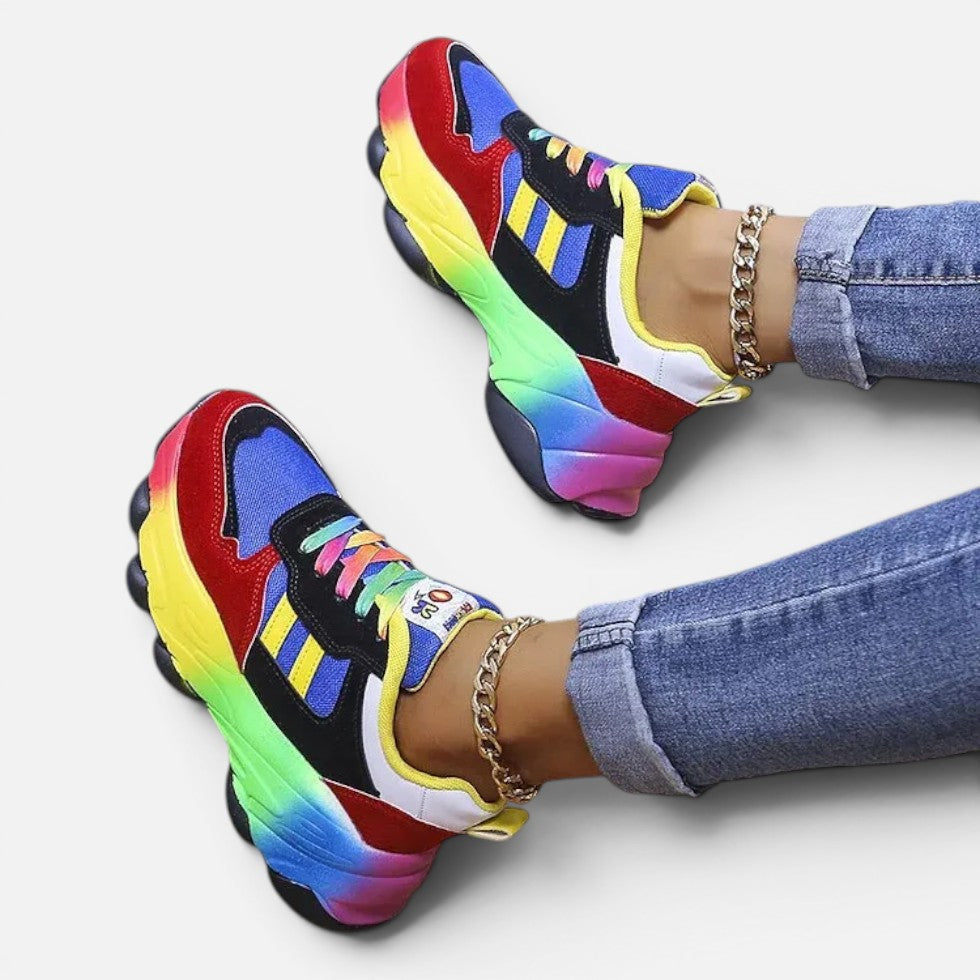 Orthopedic Chunky Sole Lace Up Trainers — Comfortable