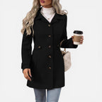 Womens Mid Length Trench Coat Button Front — Warm