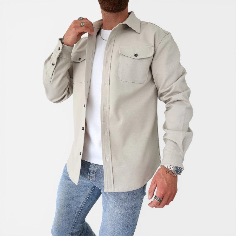 Mens Button Up Overshirt Jacket — Warm