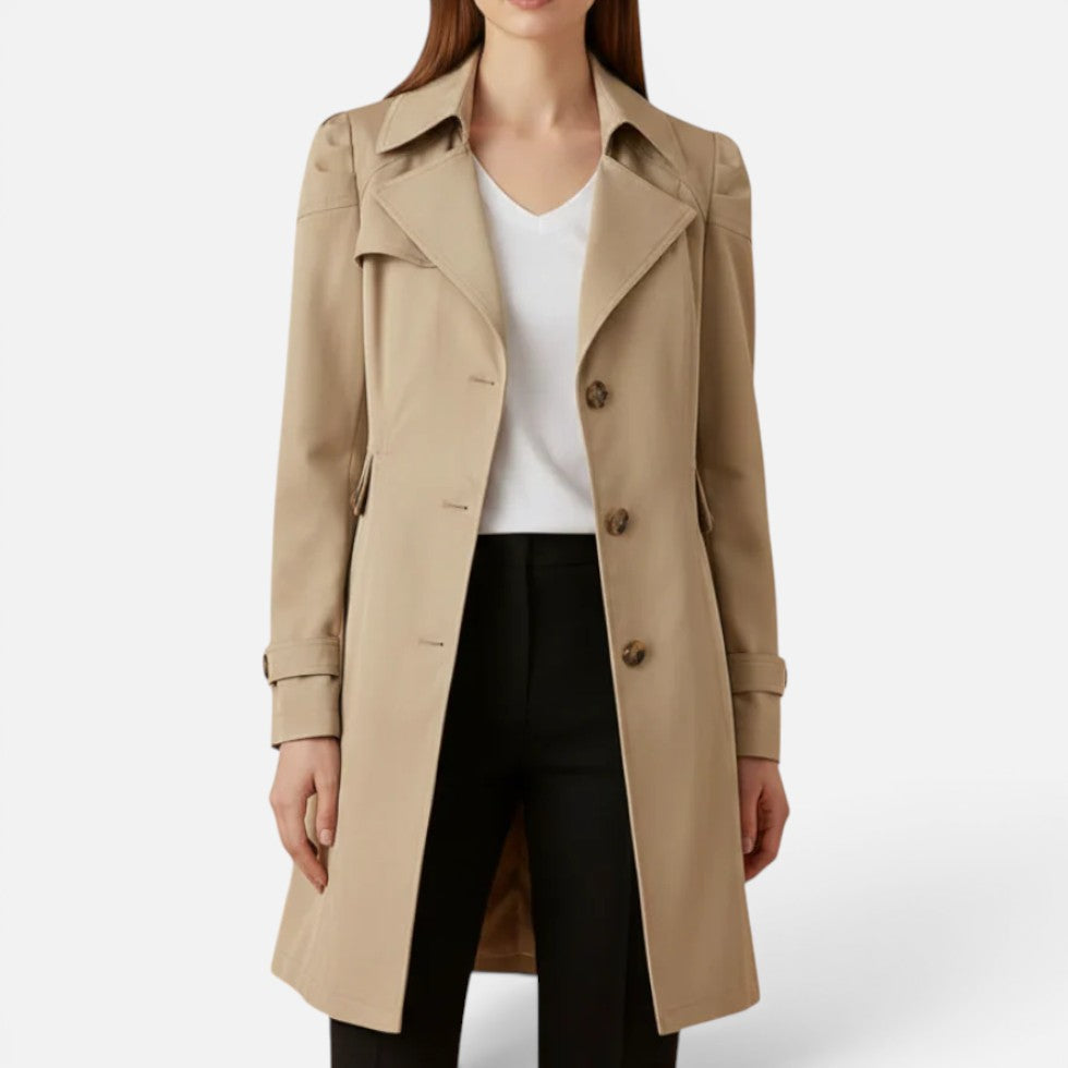 Double Breasted Longline Trench Coat — view 5