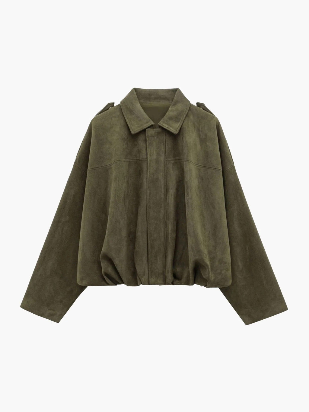 Sabina | Women's Faux Suede Collared Bomber Jacket