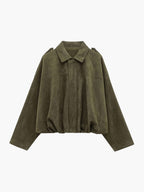 Sabina | Women's Faux Suede Collared Bomber Jacket