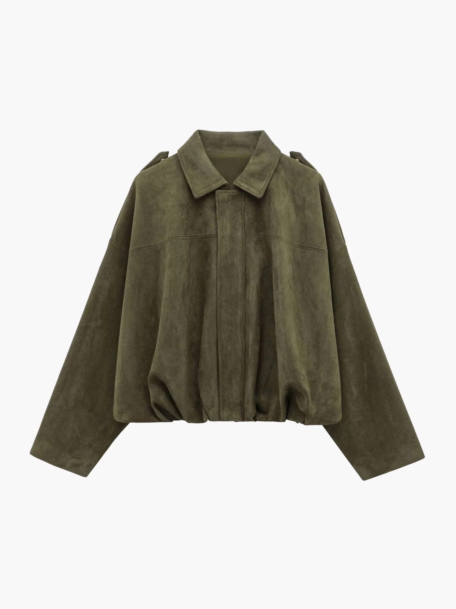 Sabina | Women's Faux Suede Collared Bomber Jacket