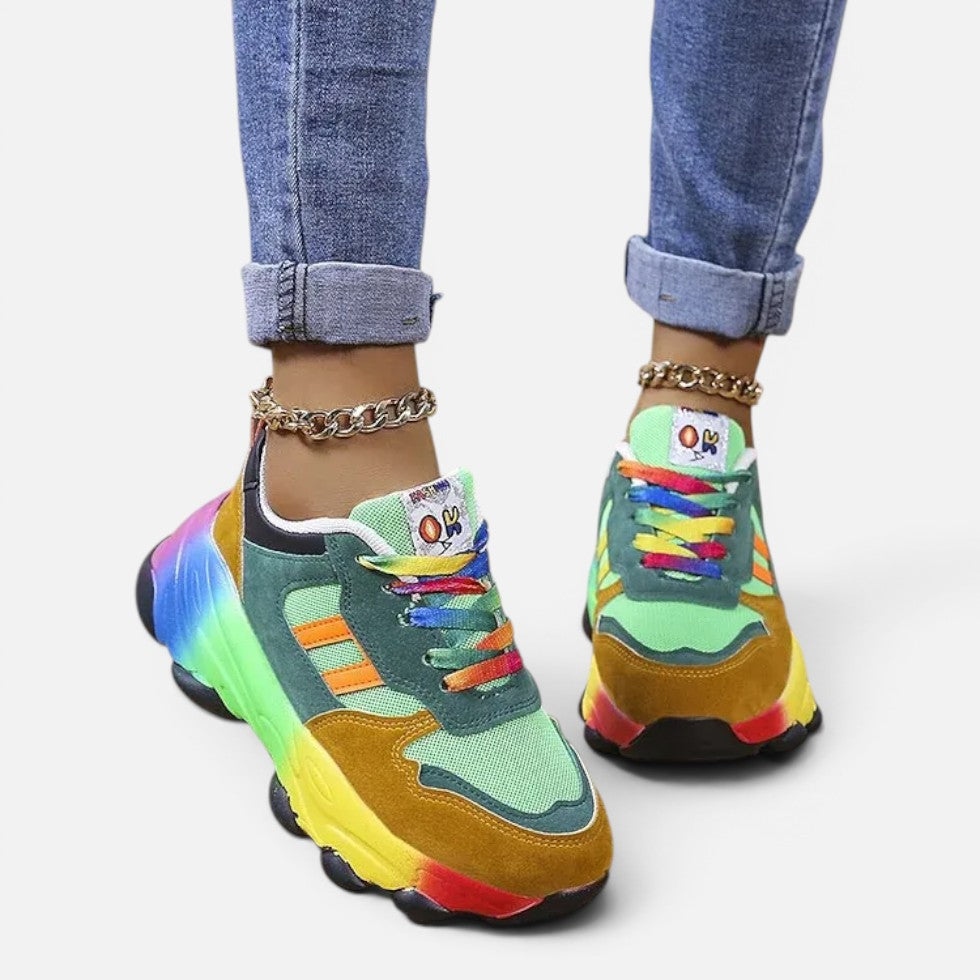 Orthopedic Chunky Sole Lace Up Trainers — Comfortable
