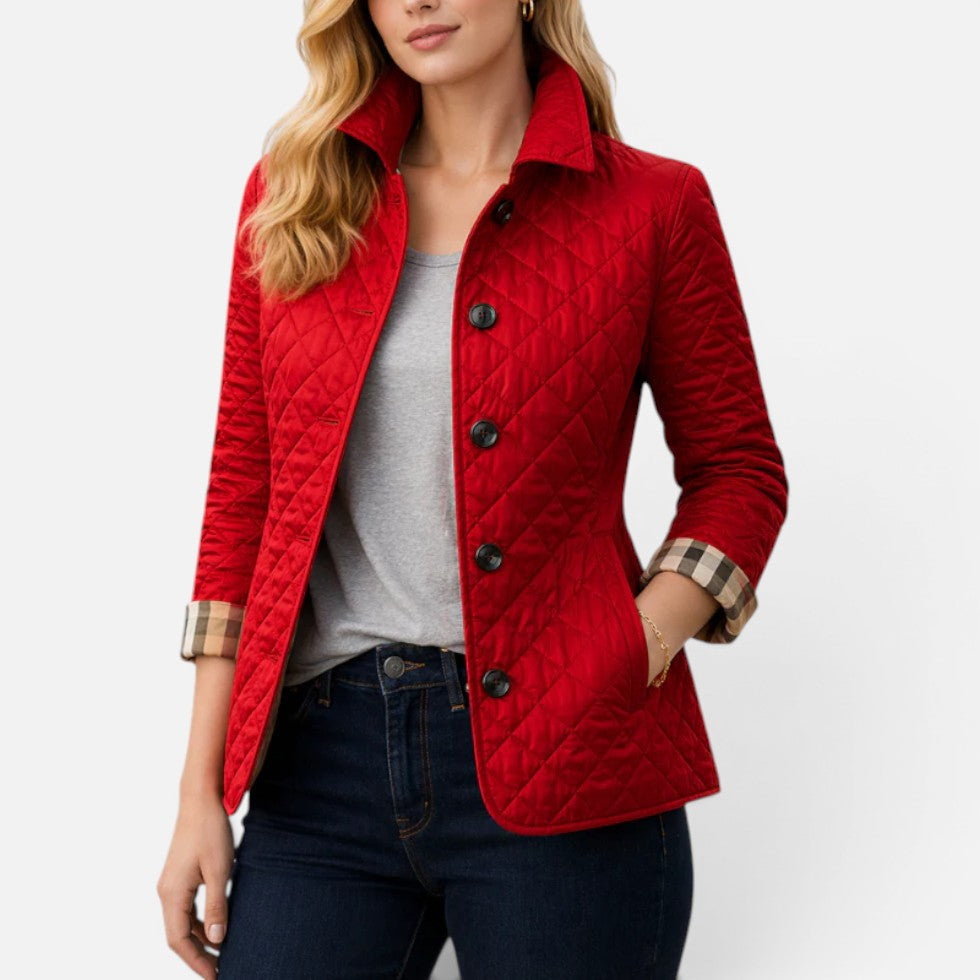 Quilted Button Front Jacket — Warm