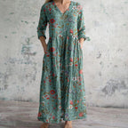 Women's Long Sleeve Floral Maxi Dress — view 2