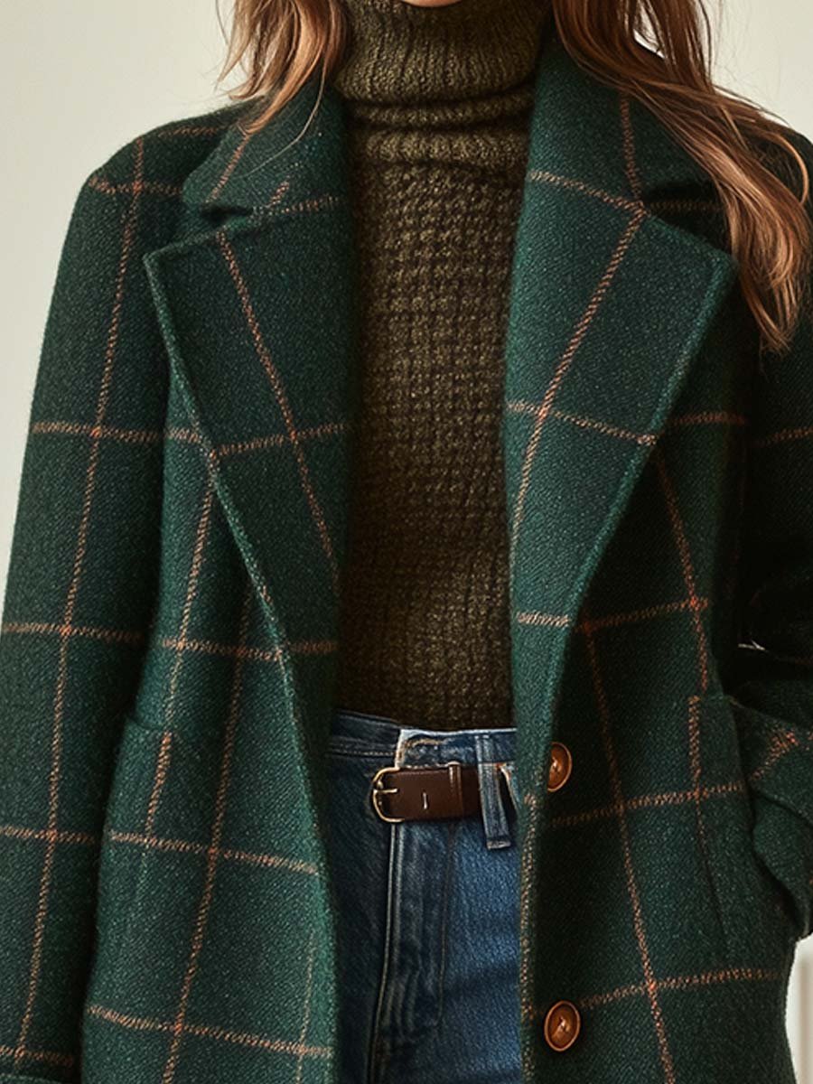Jennifer Wool Check Coat — view 2