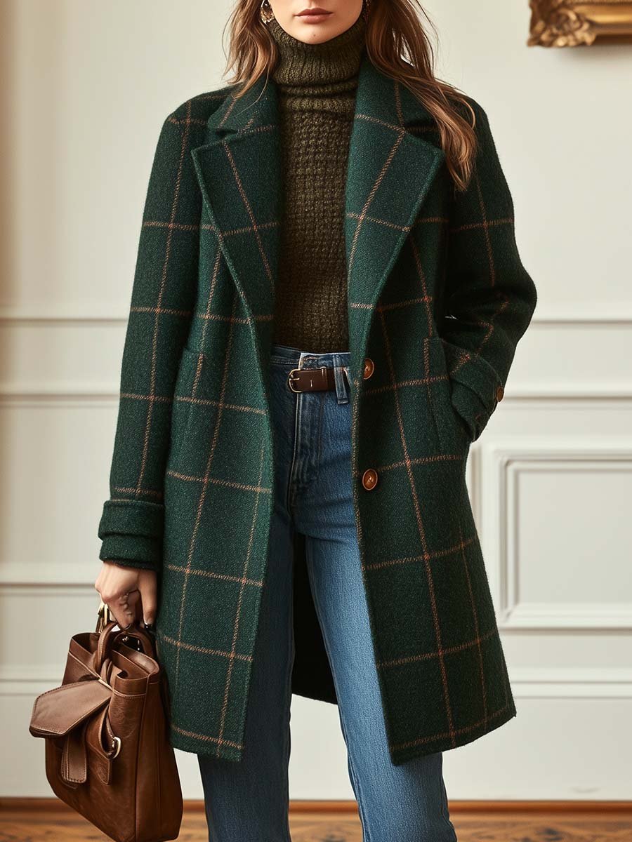 Jennifer Wool Check Coat — view 1