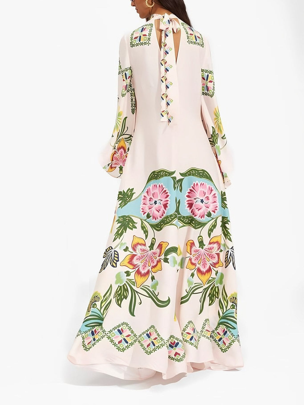 Women's Long Sleeve Printed Maxi Dress — view 2