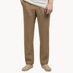 Mattias | Men's Linen Straight Leg Trousers with Elasticated Waist