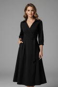 Women's Wedding Guest Wrap Midi Dress — TOPNEWPLACE (view 2)