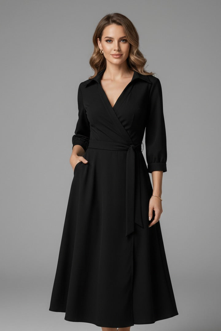Women's Wedding Guest Wrap Midi Dress — TOPNEWPLACE (view 2)