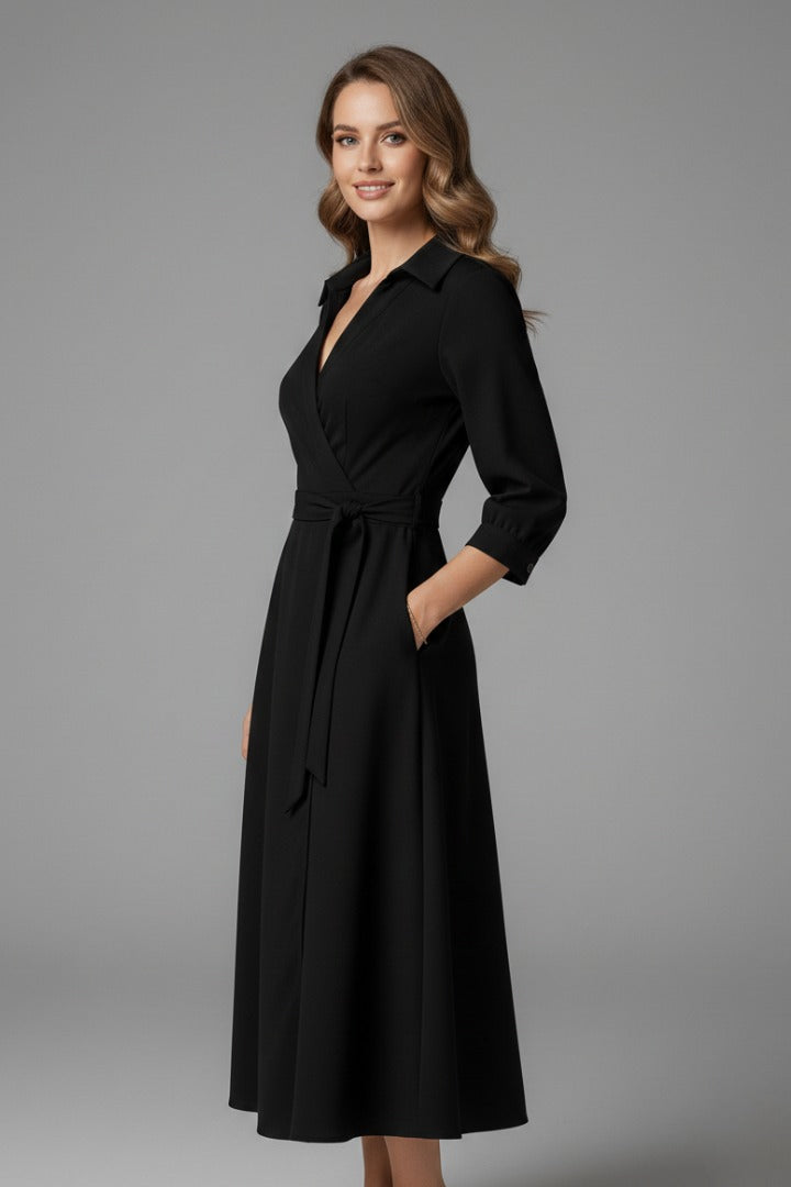 Women's Wedding Guest Wrap Midi Dress — TOPNEWPLACE (view 3)