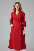 Women's Wedding Guest Wrap Midi Dress — TOPNEWPLACE (view 7)