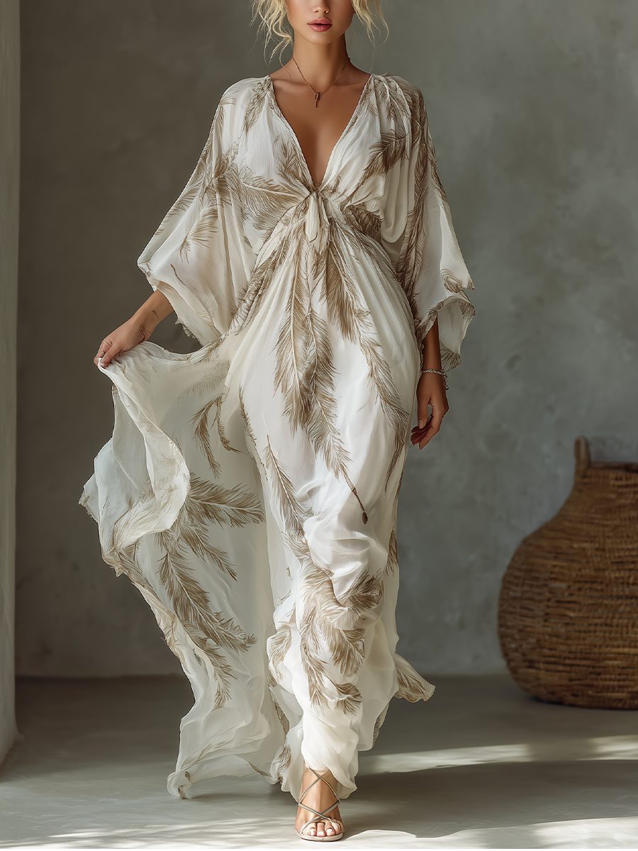 Valentina | Women's Maxi Dress with Twist Front and Dolman Sleeves