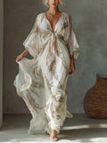 Valentina | Women's Maxi Dress with Twist Front and Dolman Sleeves